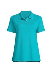 Lands' End Women's School Uniform Short Sleeve Interlock Polo Shirt - Cobalt