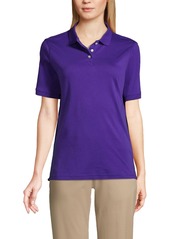 Lands' End Women's Short Sleeve Interlock Polo Shirt - Cobalt