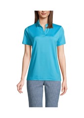 Lands' End Women's Short Sleeve Rapid Dry Sport Neck Polo Shirt - Rich red