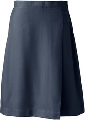 Lands' End Women's School Uniform Solid A-line Skirt Below the Knee - Gray