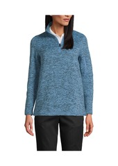 Lands' End Women's School Uniform Sweater Fleece Quarter Zip Pullover - Arctic gray heather