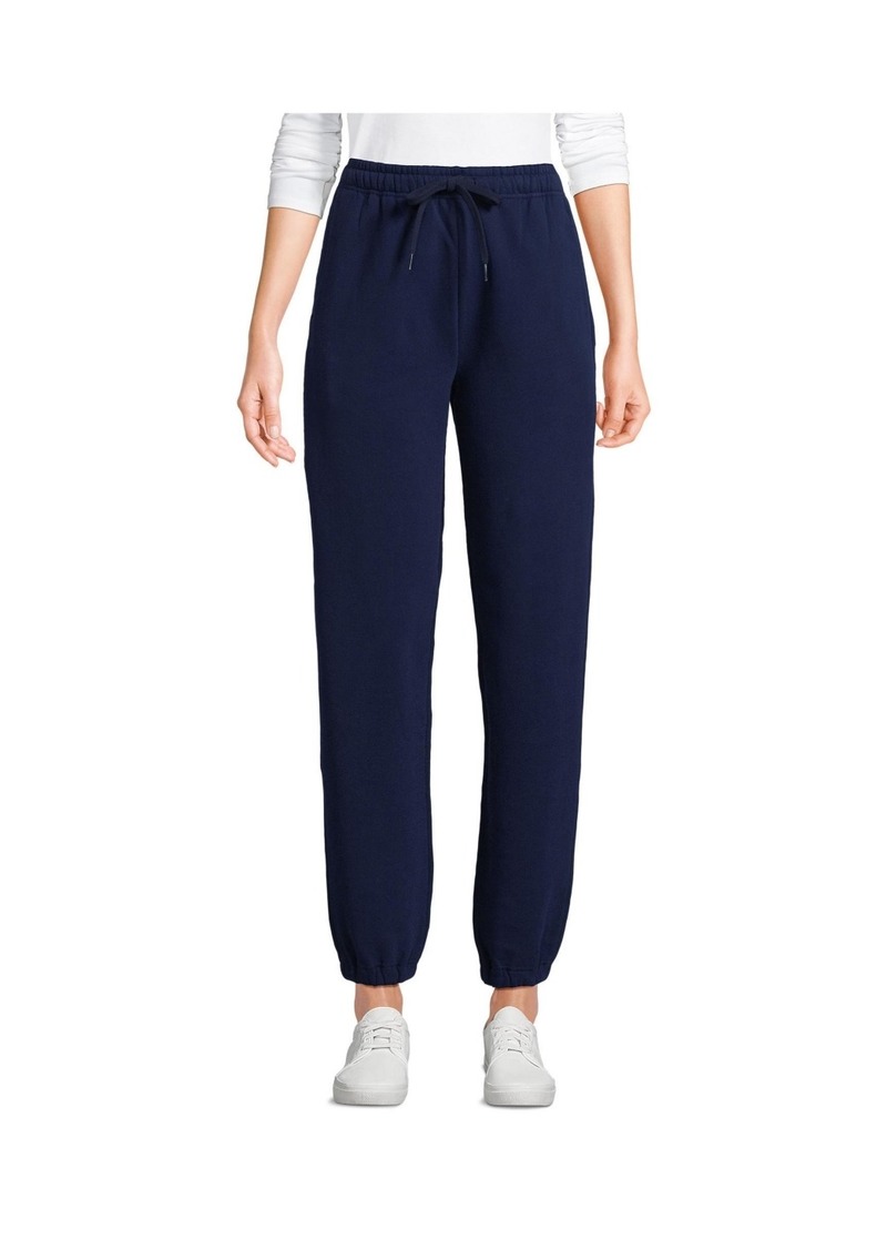 Lands' End Women's Serious Sweats High Rise Jogger Pants - Deep sea navy