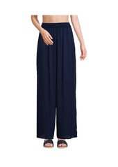 Lands' End Women's Sheer Oversized Swim Cover-up Pants - Deep sea navy