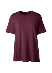 Lands' End Women's School Uniform Short Sleeve Feminine Fit Essential T-shirt - Red