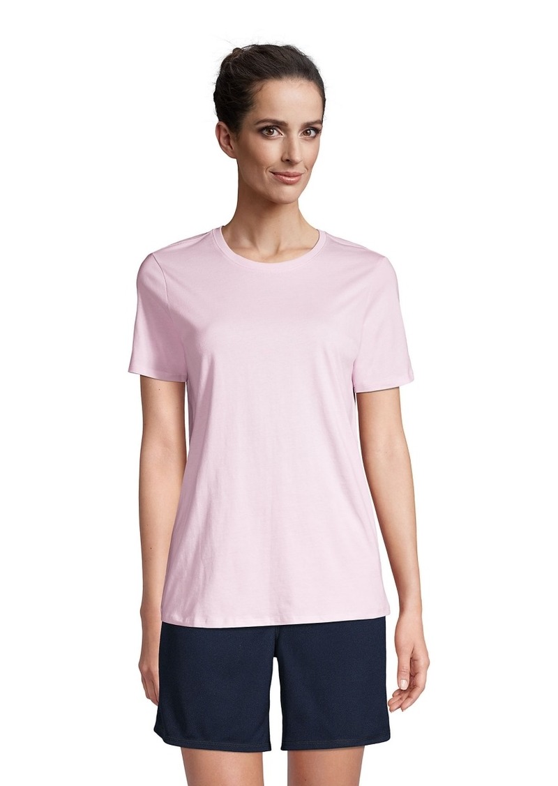 Lands' End Women's School Uniform Short Sleeve Feminine Fit Essential T-shirt - Ice pink