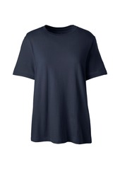 Lands' End Women's School Uniform Short Sleeve Feminine Fit Essential T-shirt - Black