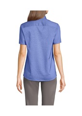 Lands' End Women's Short Sleeve Oxford Dress Shirt - French blue