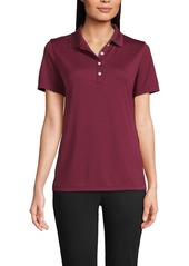 Lands' End Women's Short Sleeve Solid Active Polo - White