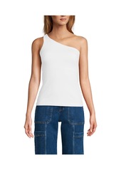 Lands' End Women's Slender One Shoulder Top - Deep sea navy