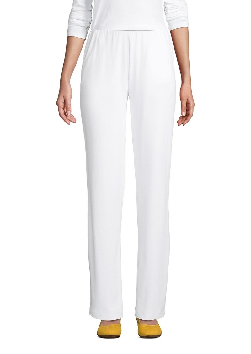 Lands' End Women's Sport Knit High Rise Pants - White