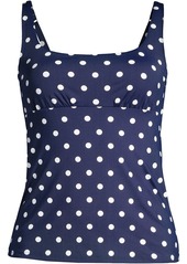 Lands' End Women's Square Neck Underwire Tankini Swimsuit Top - Deep sea polka dot