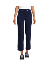 Lands' End Women's Starfish High Rise Pull On Knit Denim Straight Crop Jeans