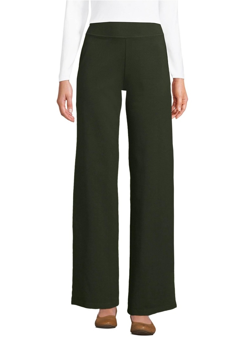 Lands' End Petite Starfish High Rise Wide Leg Pants - Fresh evergreen