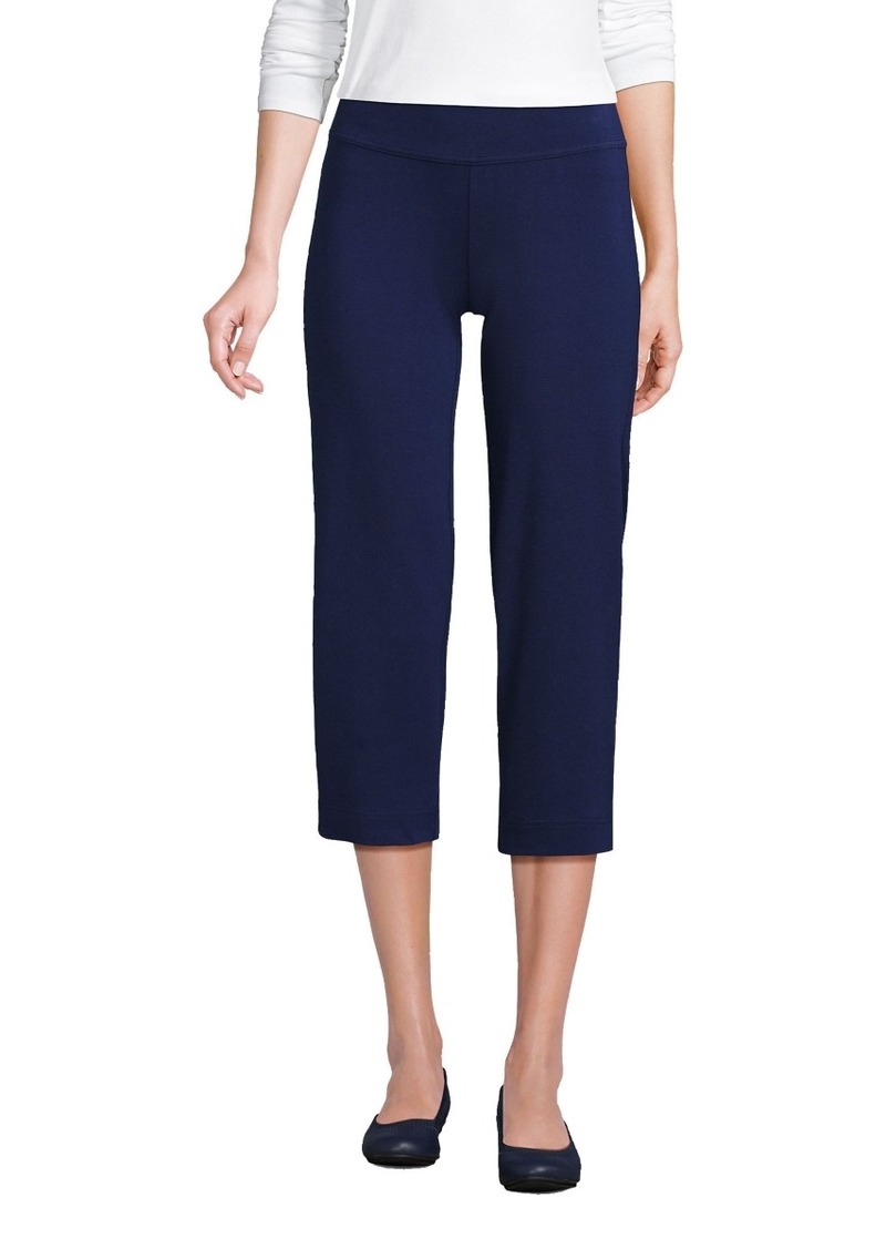 Lands' End Women's Starfish Mid Rise Pull On Crop Pants - Deep sea navy