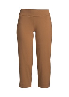 Lands' End Women's Starfish Mid Rise Crop Pants - Warm tawny brown