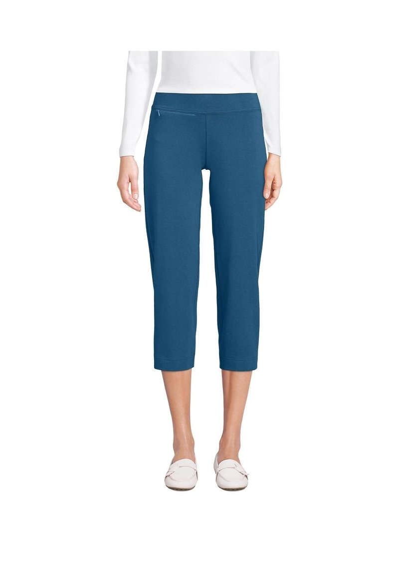 Lands' End Women's Starfish Mid Rise Pull On Crop Pants - Evening blue