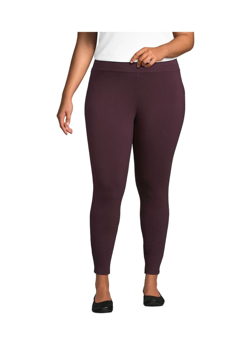 Lands' End Women's Starfish Mid Rise Knit Leggings - Midnight plum