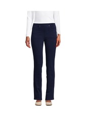 Lands' End Women's Starfish Mid Rise Knit Denim Straight Jeans - Light brook