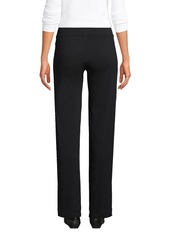 Lands' End Women's Starfish Mid Rise Straight Leg Elastic Waist Pull On Pants - Charcoal heather