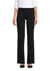 Lands' End Women's Starfish Mid Rise Straight Leg Elastic Waist Pull On Pants - Charcoal heather