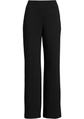 Lands' End Women's Starfish Mid Rise Wide Leg Pull On Pants - Deep sea navy