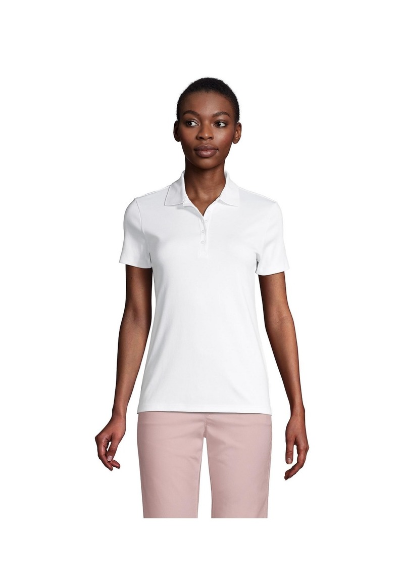 Lands' End Women's Supima Cotton Polo Shirt - White