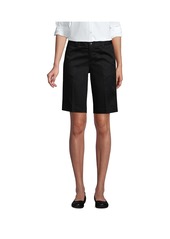 Lands' End Women's School Uniform Tall Plain Front Blend Chino Shorts - Black
