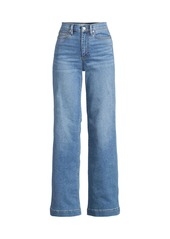 Lands' End Women's Tall Recover High Rise Wide Leg Blue Jeans - Beau blue