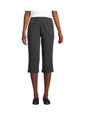 Lands' End Plus Size Sport Knit High Rise Elastic Waist Pull On Capri Pants - Sahara desert