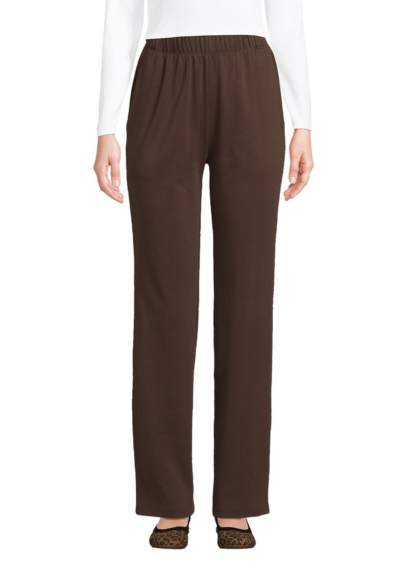 Lands' End Women's Tall Sport Knit High Rise Pants - Rich coffee