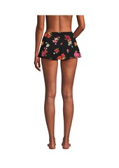 Lands' End Women's Targeted Control High Waisted Mini Swim Skirt Swim Bottoms - Black meadow floral