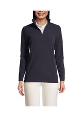 Lands' End Women's Thermacheck 100 Fleece Quarter Zip Pullover Top - True navy