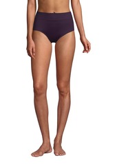 Lands' End Women's Tummy Control High Waisted Bikini Swim Bottoms - Deep sea navy