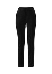 Lands' End Women's Velvet High Rise Pin tuck Pencil Ankle Pants - Deep balsam