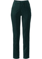 Lands' End Women's Velvet High Rise Pin tuck Pencil Ankle Pants - Deep balsam