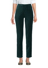 Lands' End Women's Velvet High Rise Pin tuck Pencil Ankle Pants - Deep balsam