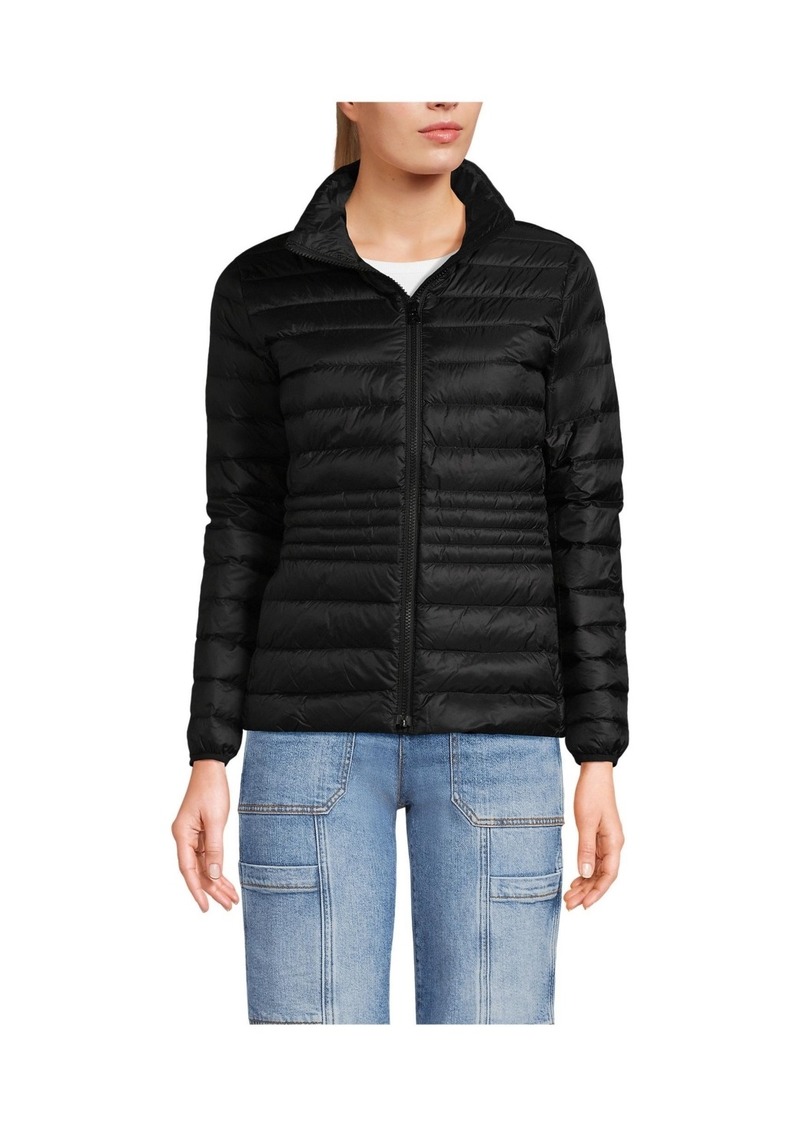 Lands' End Women's Wanderweight Ultralight Packable Down Jacket - Black