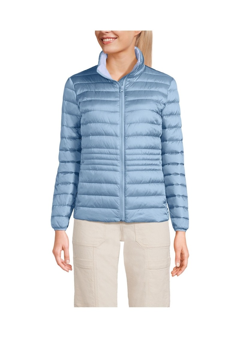 Lands' End Women's Wanderweight Ultralight Packable Down Jacket - Light cornflower shine