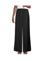 Lands' End Women's Wide Leg Fluid Palazzo Pants - Fresh evergreen