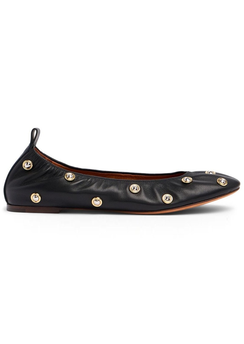 Lanvin 10mm Studded Leather Ballerinas