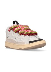 Lanvin 30mm Curb Leather & Mesh Sneakers