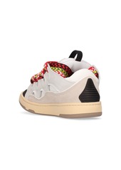 Lanvin 30mm Curb Leather & Mesh Sneakers