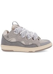 Lanvin 30mm Curb Leather & Mesh Sneakers