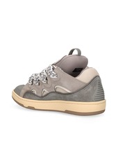 Lanvin 30mm Curb Leather & Mesh Sneakers