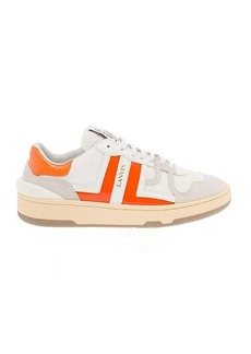 Clay Low White and Orange Leather and Mesh  Sneaker Lanvin Woman