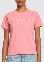 Lanvin Cotton Embroidered Logo Crewneck T-shirt