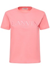 Lanvin Cotton Embroidered Logo Crewneck T-shirt