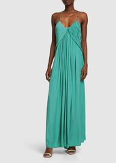 Lanvin Cross-back Strap Charmeuse Long Dress