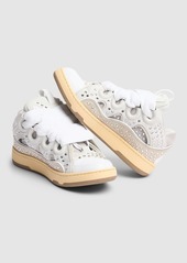 Lanvin Curb Embellished Leather Sneakers