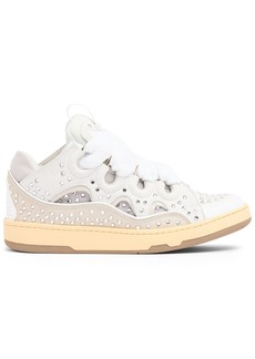 Lanvin Curb Embellished Leather Sneakers